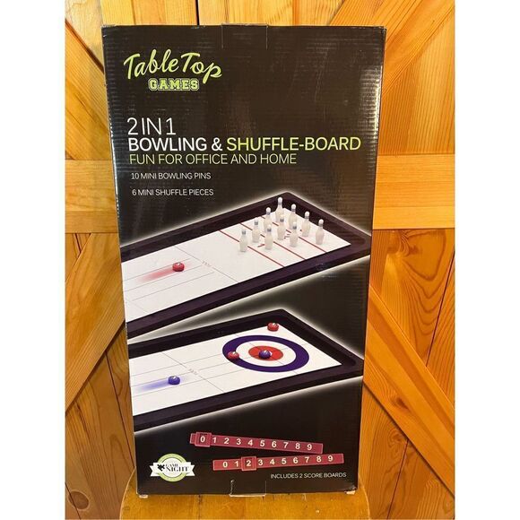 Table Top Games Shuffleboard and Bowling 2 in 1 Table Top Board Game - NEW - Picture 1 of 3